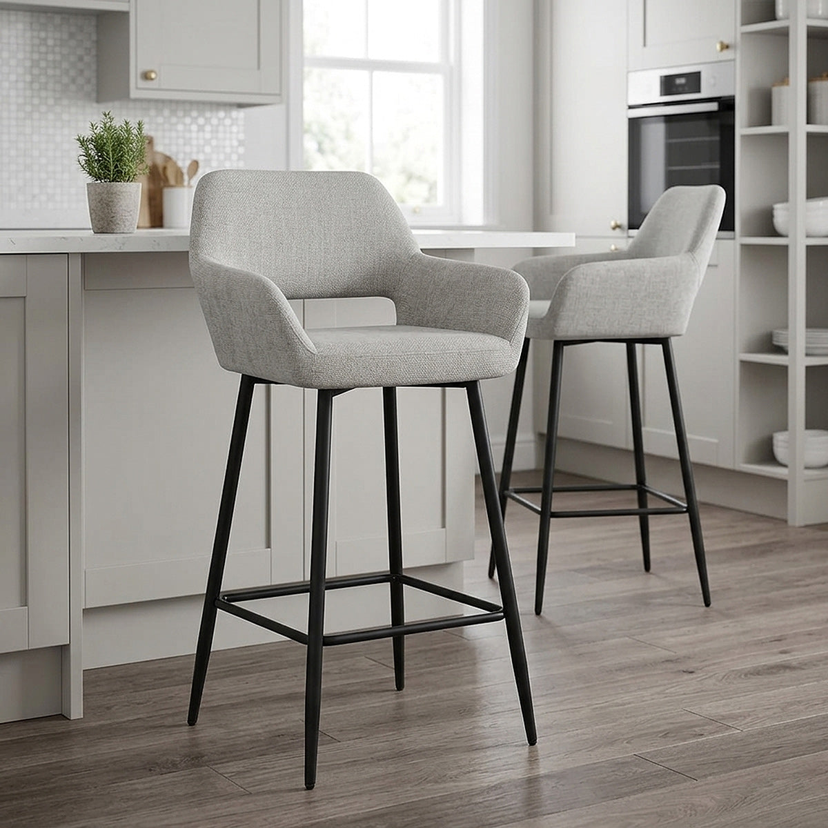 Tabouret Tissu - Raven Gris 