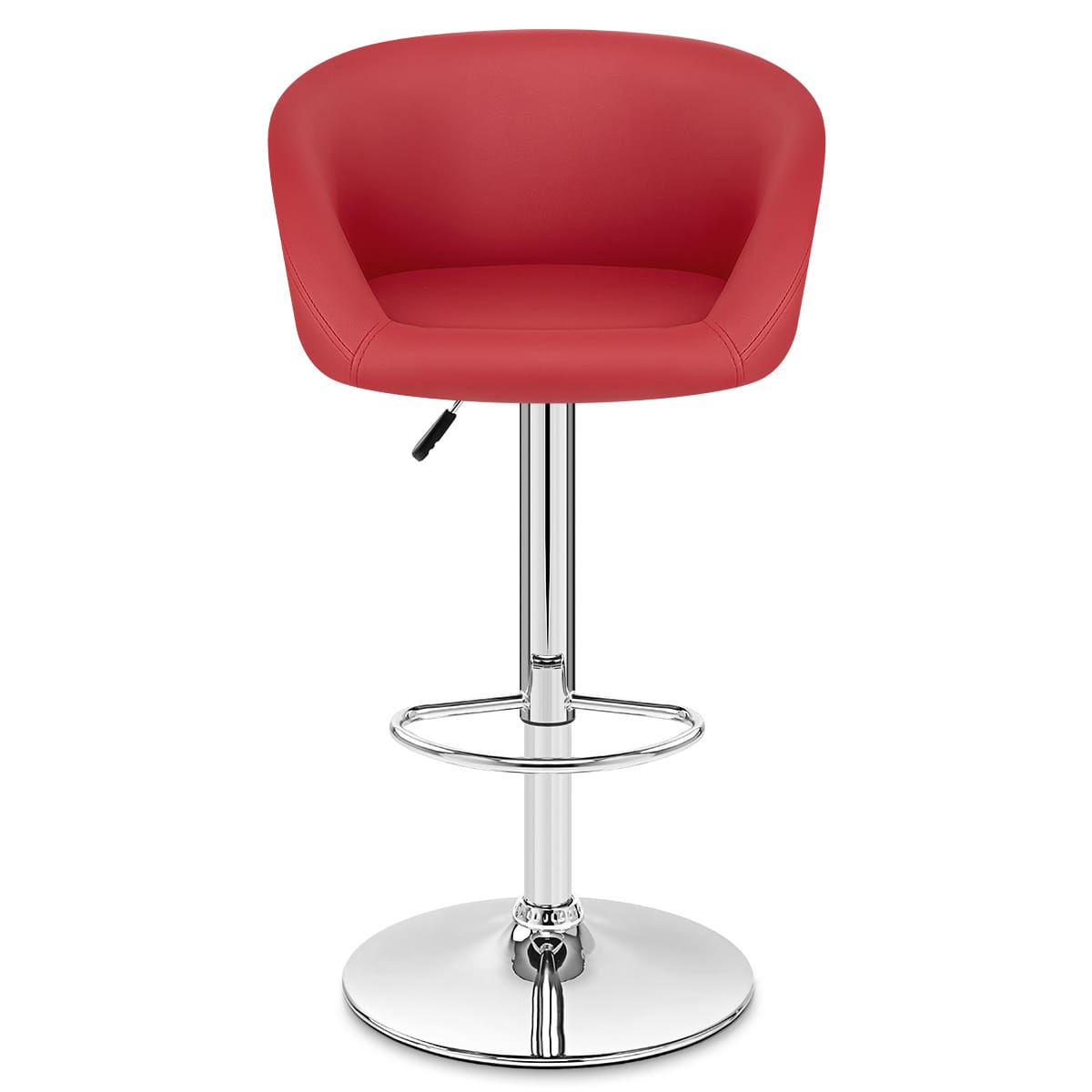 Chaise de Bar Faux Cuir Chrome - Eclipse Rouge 