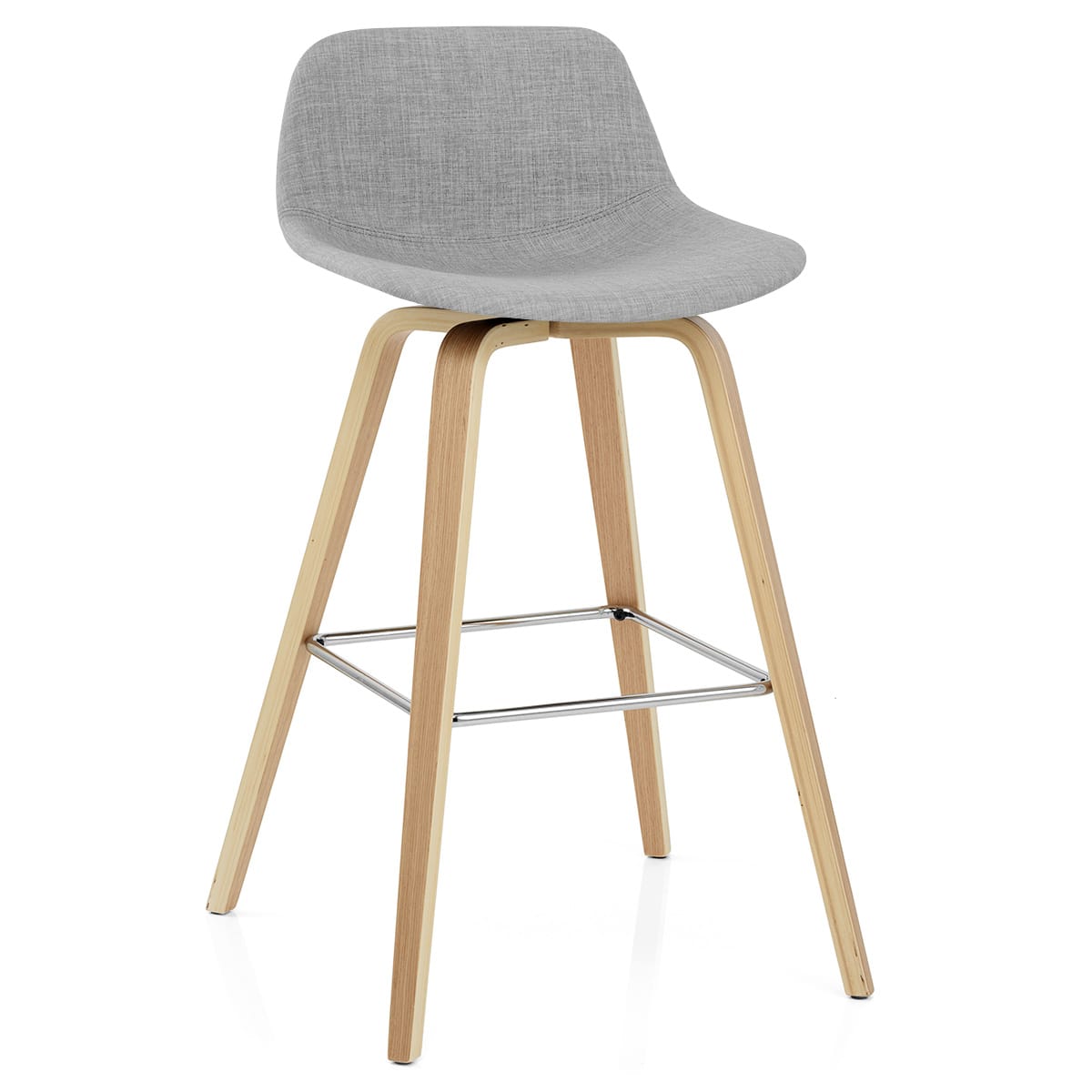 Tabouret De Bar Bois Tissu - Reef Gris