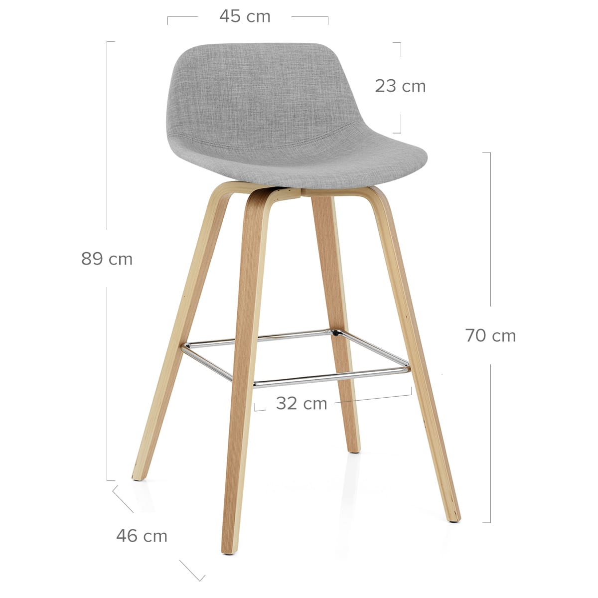 Tabouret De Bar Bois Tissu - Reef Gris