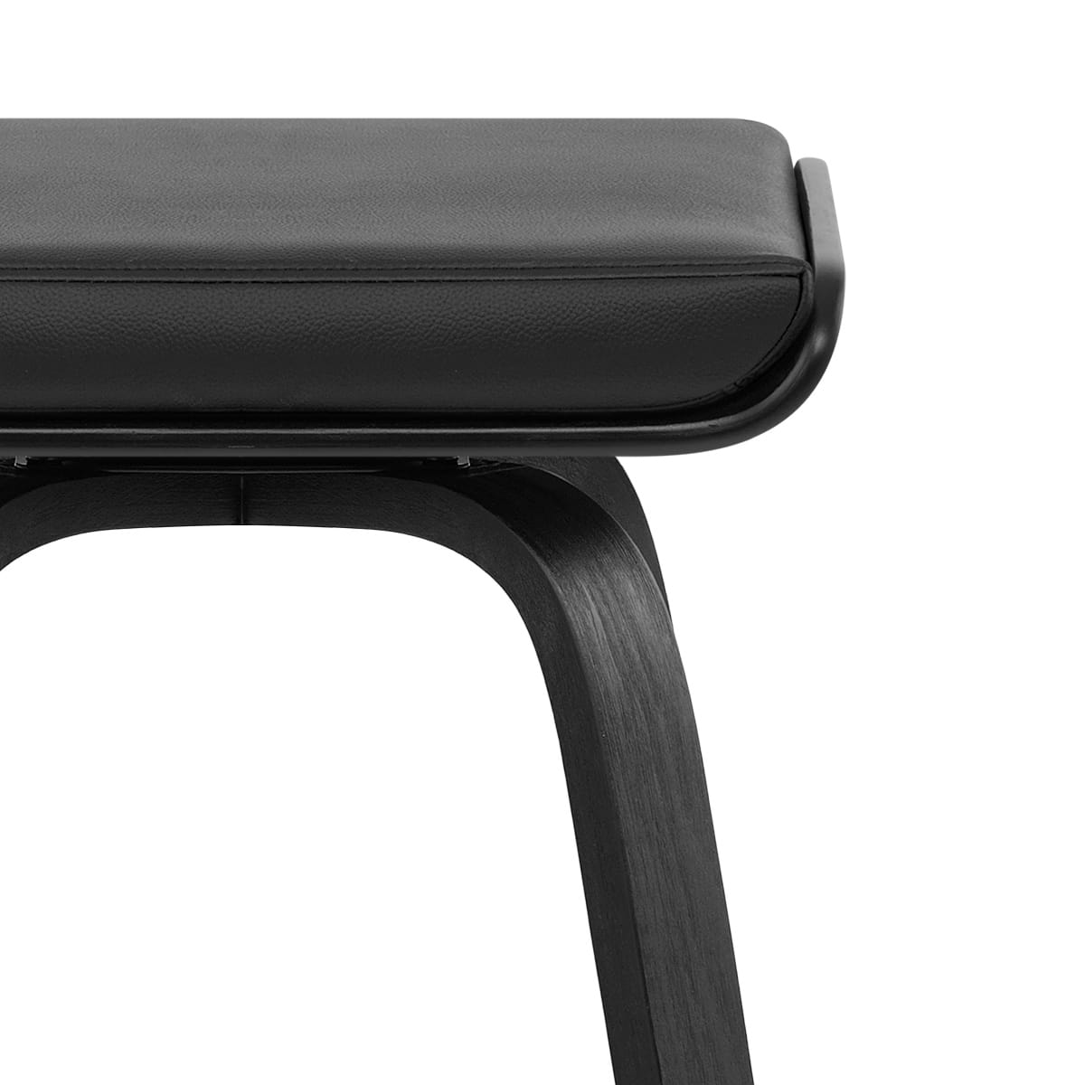 Tabouret de Bar Cuir Veritable Bois - Remy Noir