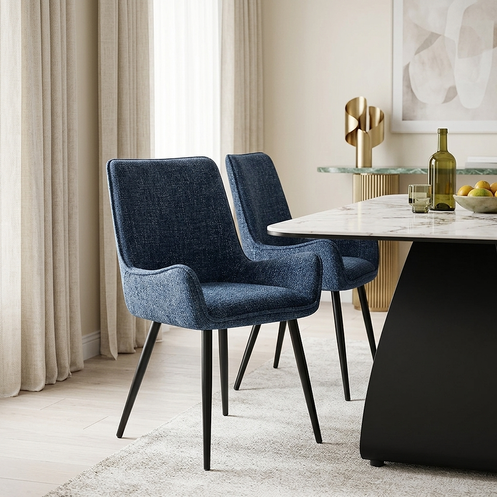 Chaise Tissu - Rene Bleu 
