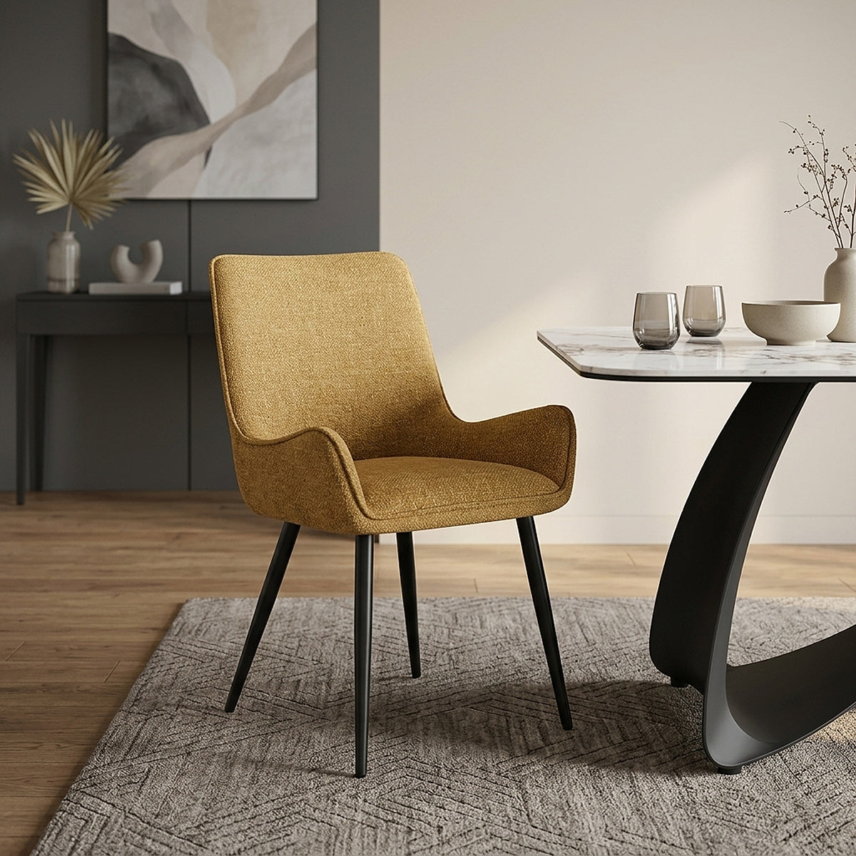 Chaise Tissu - Rene Jaune 
