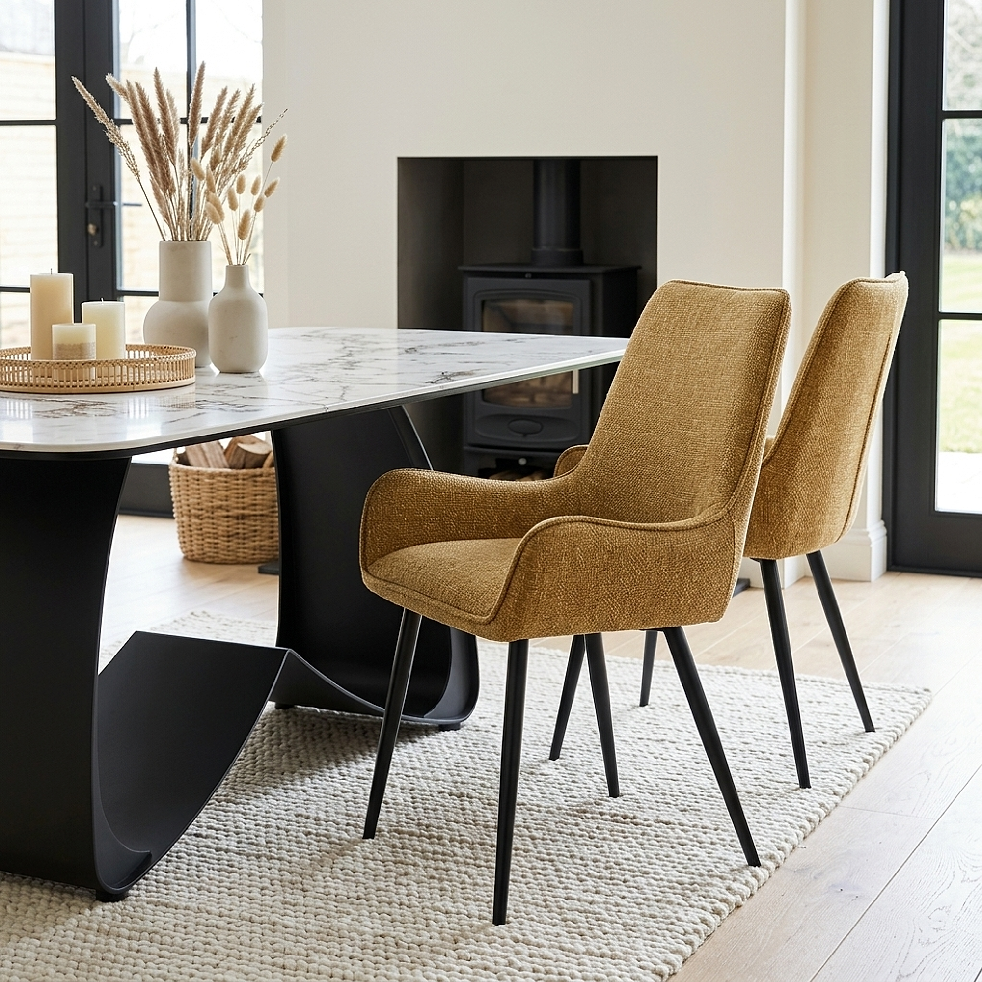 Chaise Tissu - Rene Jaune 