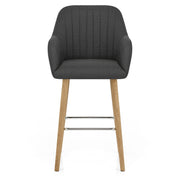 Rio Wooden Stool Charcoal Fabric