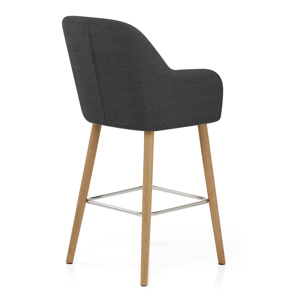 Rio Wooden Stool Charcoal Fabric