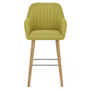 Rio Wooden Stool Green Fabric