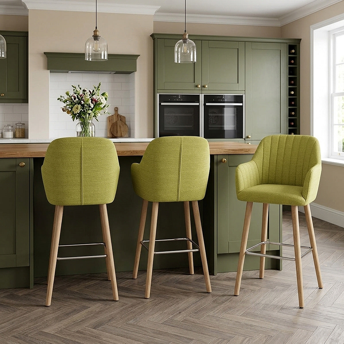 Tabouret de Bar Tissu - Rio Vert 