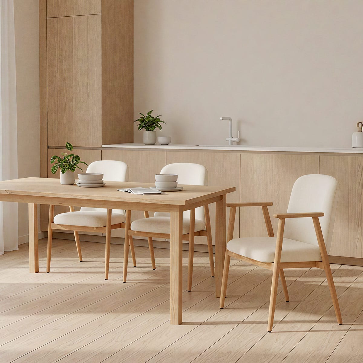Chaise Tissu - Ripley Crème