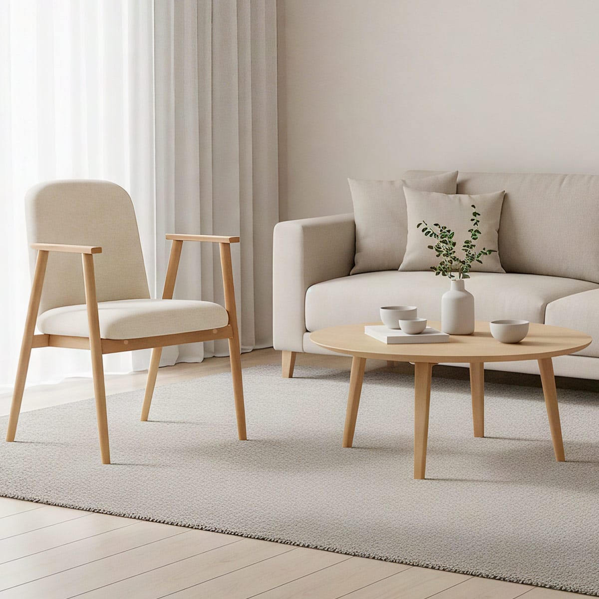 Chaise Tissu - Ripley Crème