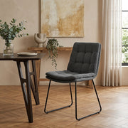 Chaise Tissu - Riva Gris Foncé 