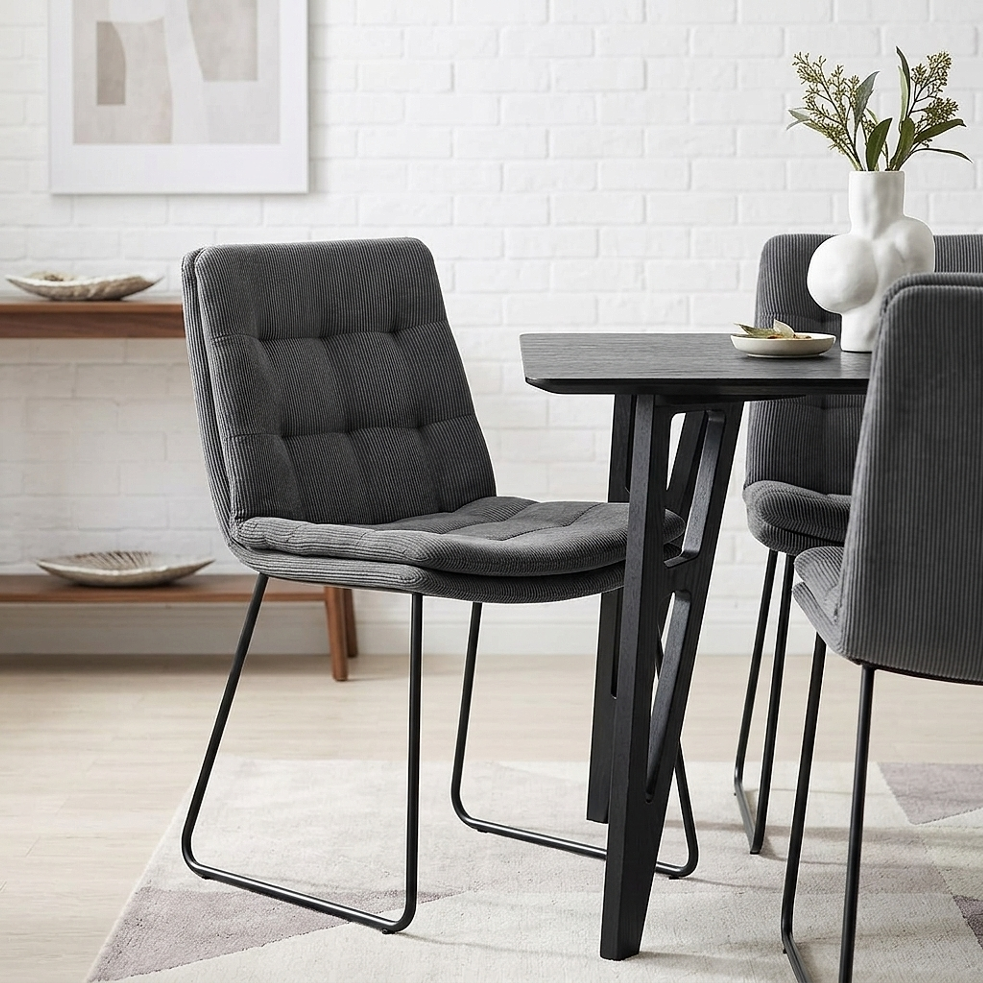Chaise Tissu - Riva Gris Foncé 