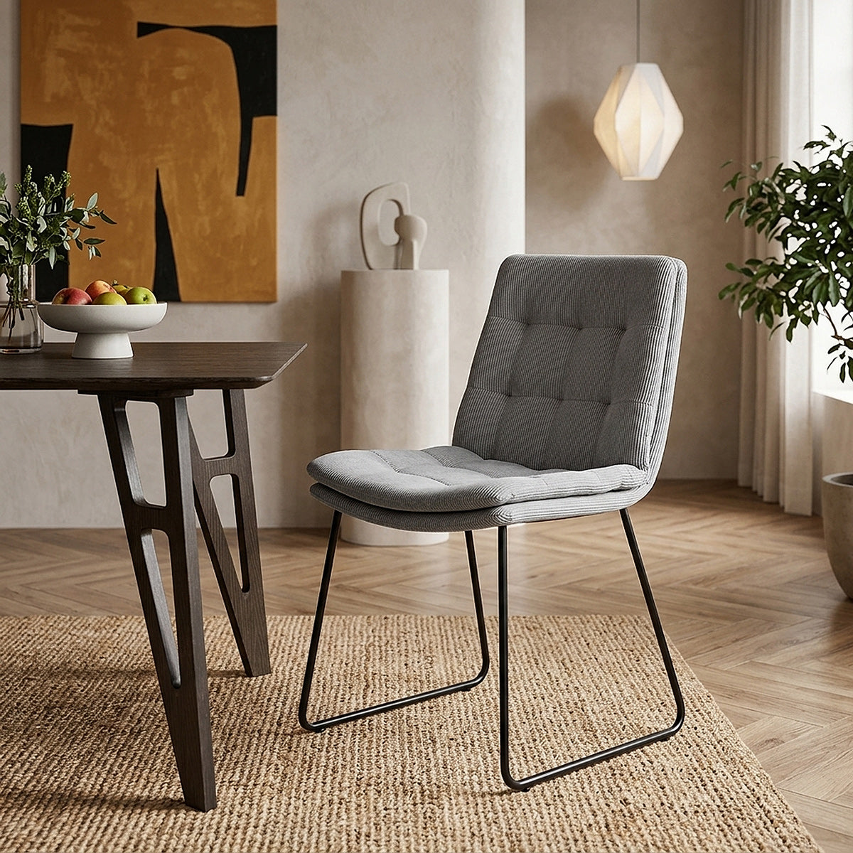 Chaise Tissu - Riva Gris 