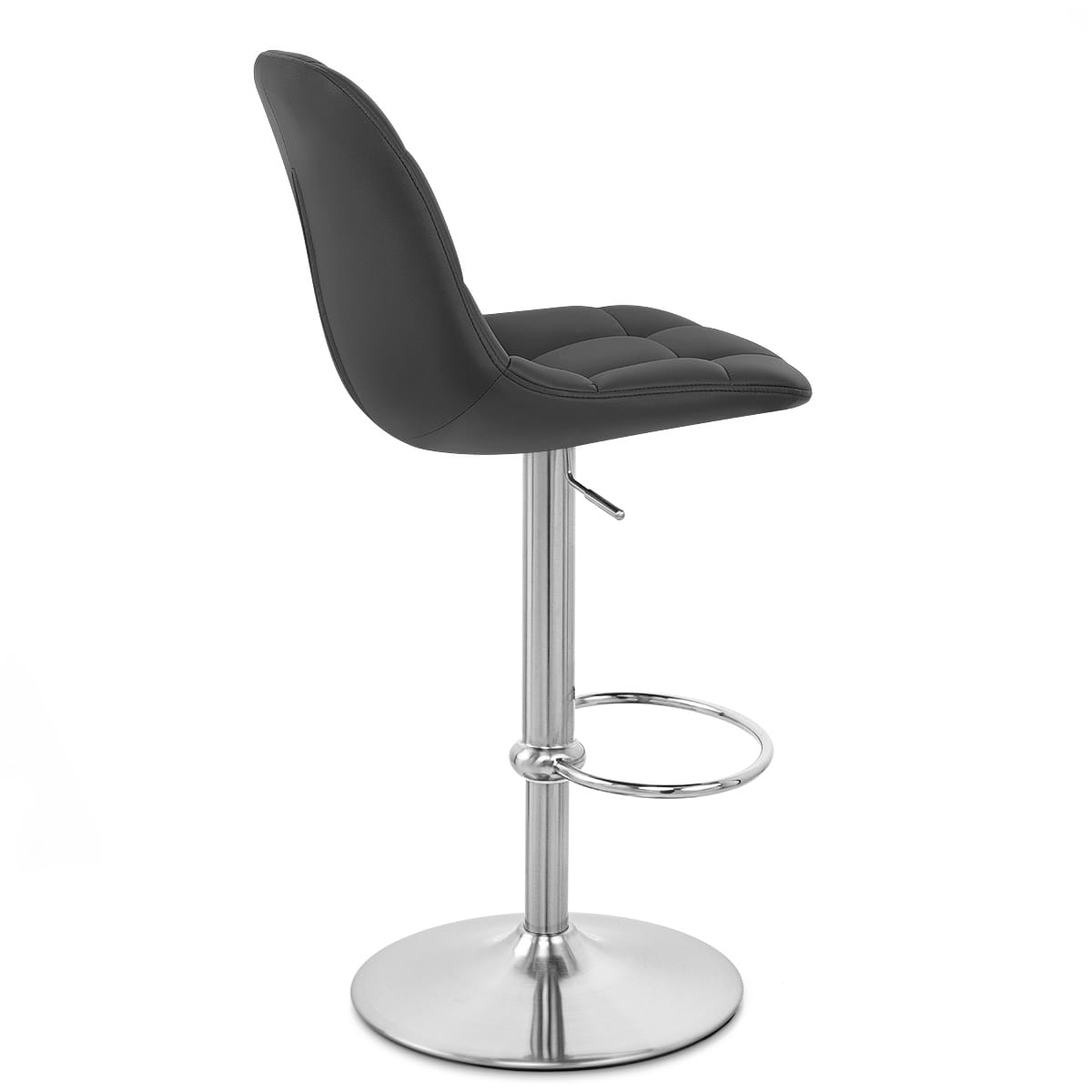 Rochelle Brushed Steel Stool Black