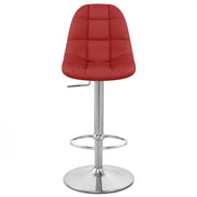 Rochelle Brushed Steel Stool Red