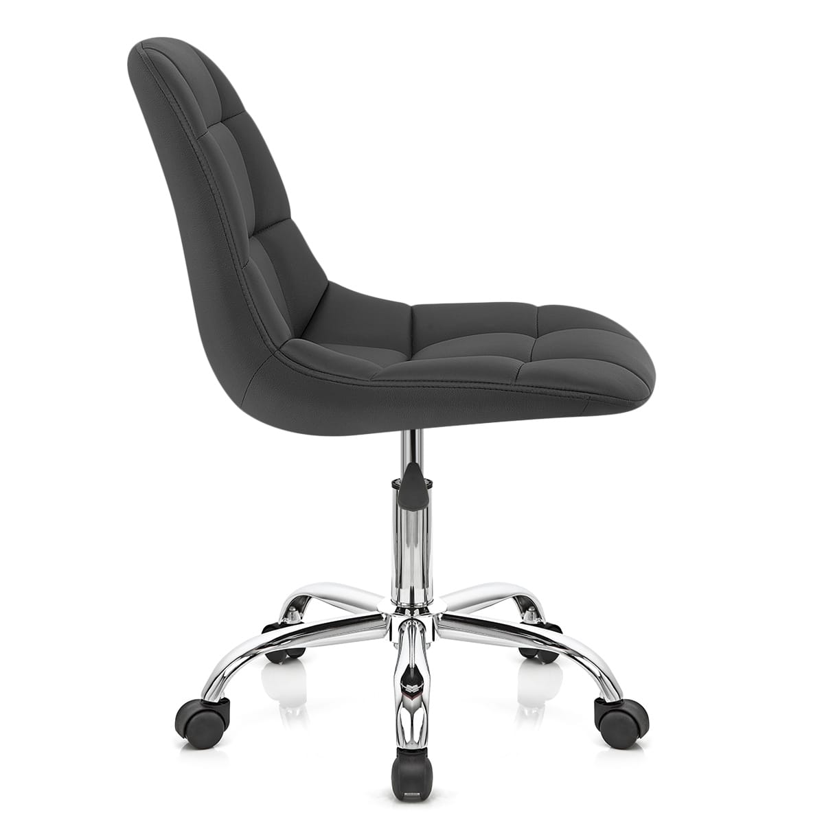 Chaise Faux Cuir Chrome - Rochelle Noir 
