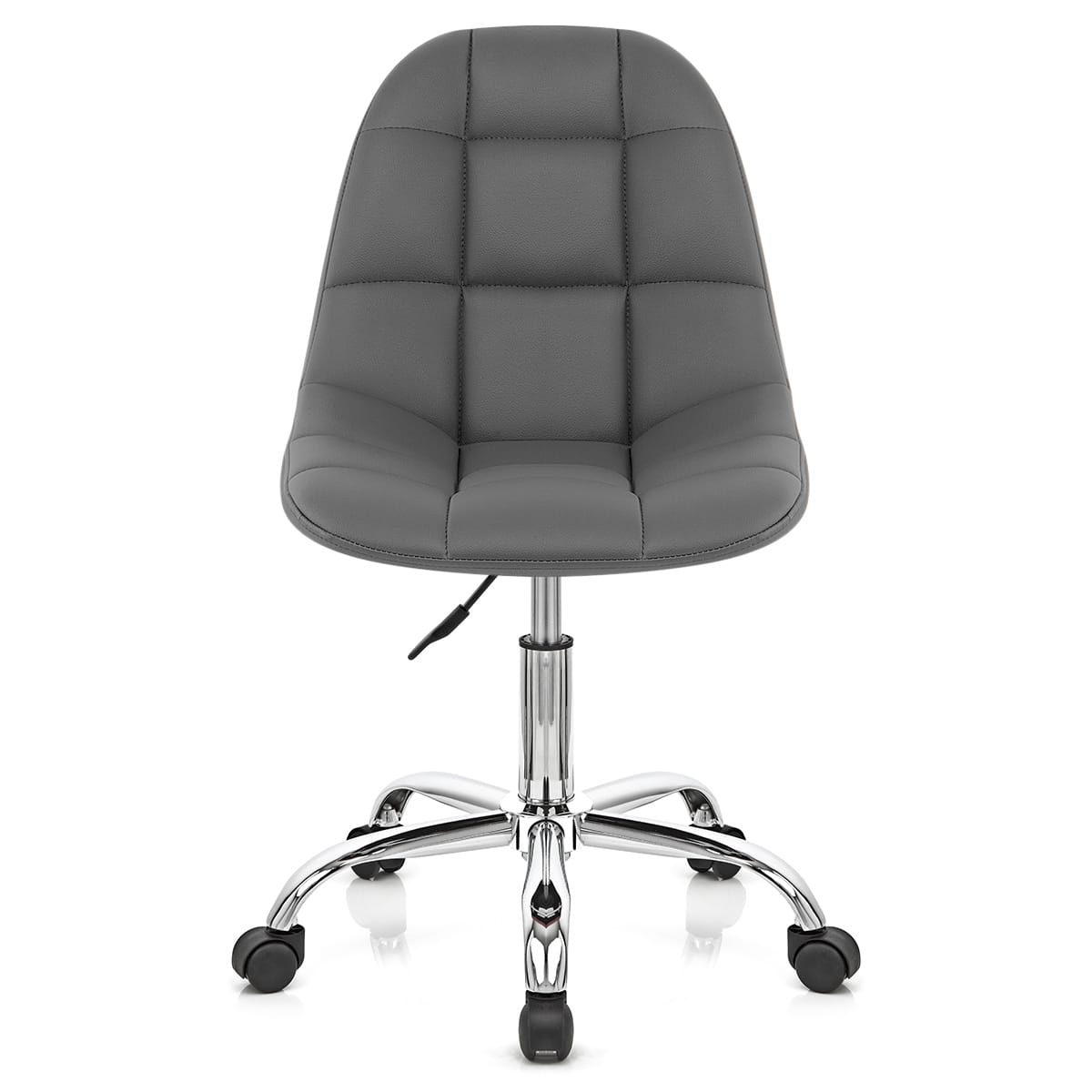 Chaise Faux Cuir Chrome - Rochelle Gris 
