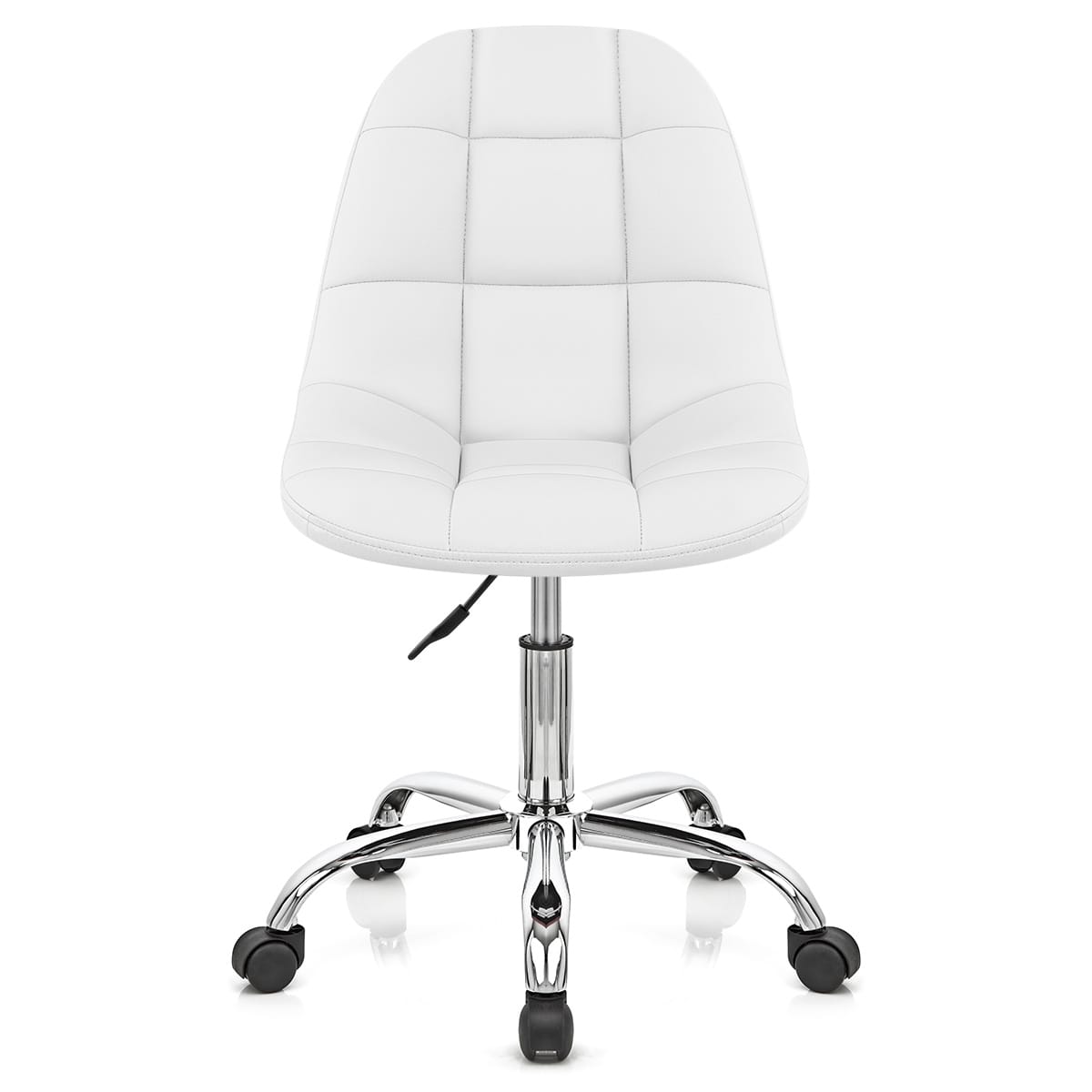 Chaise Faux Cuir Chrome - Rochelle Blanc 