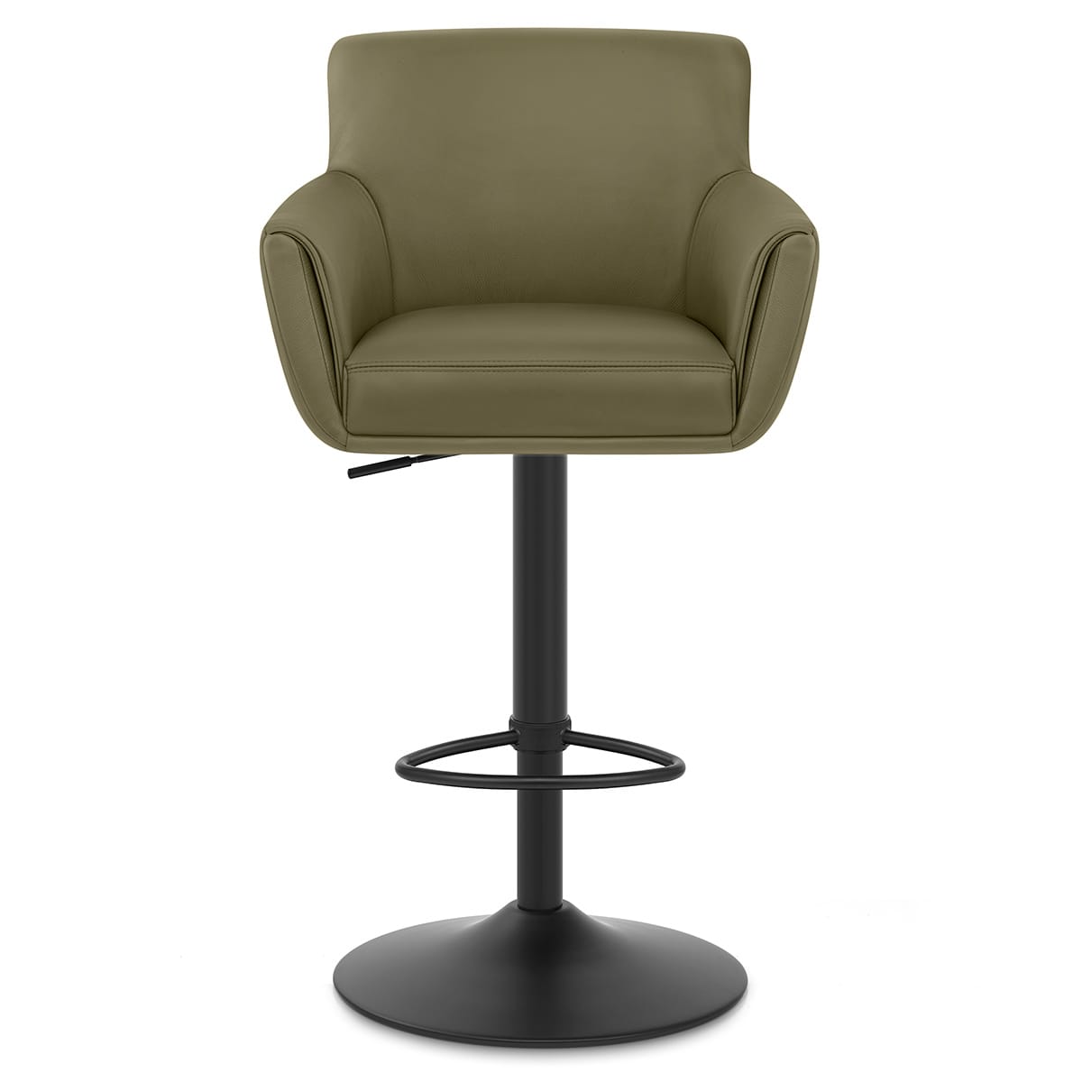 Rome Real Leather Gas Lift Stool Green