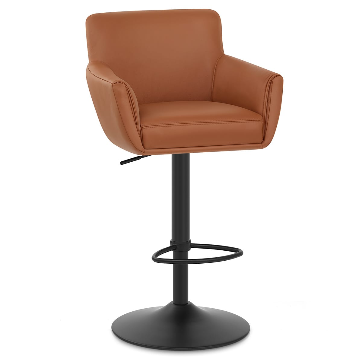 Rome Real Leather Gas Lift Stool Tan