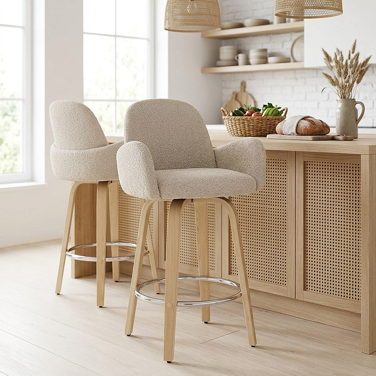 Tabouret de Bar Boucle - Romeo Crème 