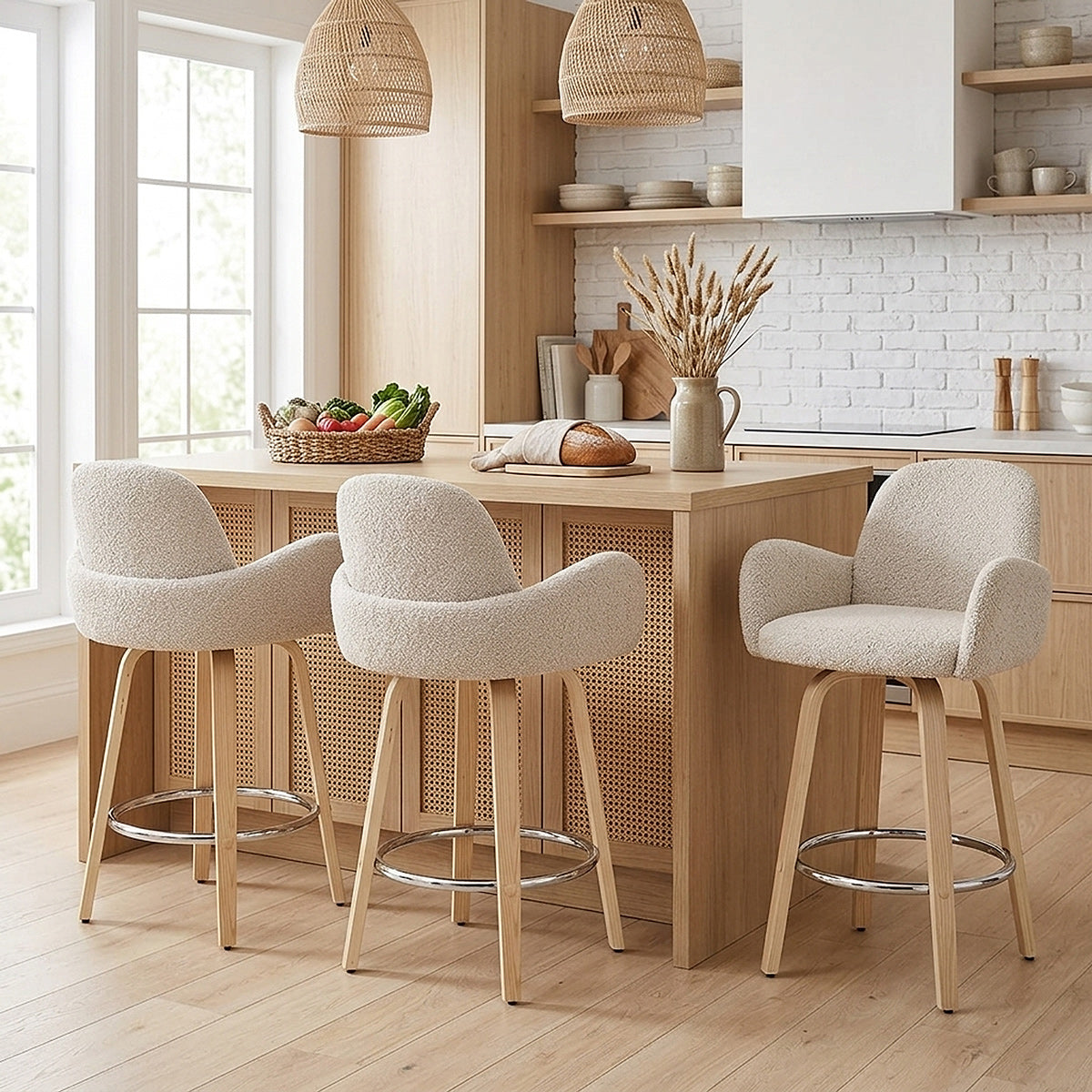 Tabouret de Bar Boucle - Romeo Crème 
