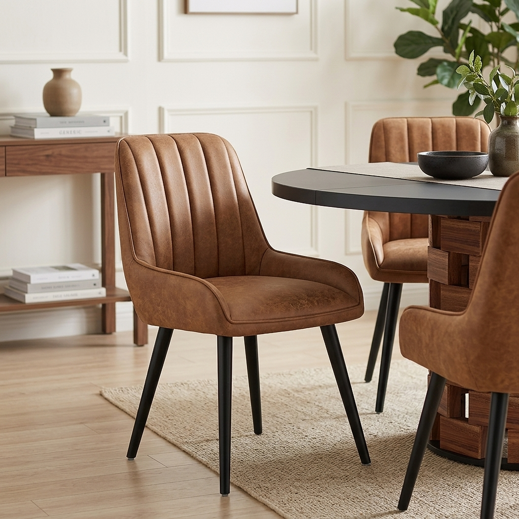 Chaise Faux Cuir - Rosa Marron 