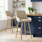 Tabouret de Bar Bois - Rosa Crème 
