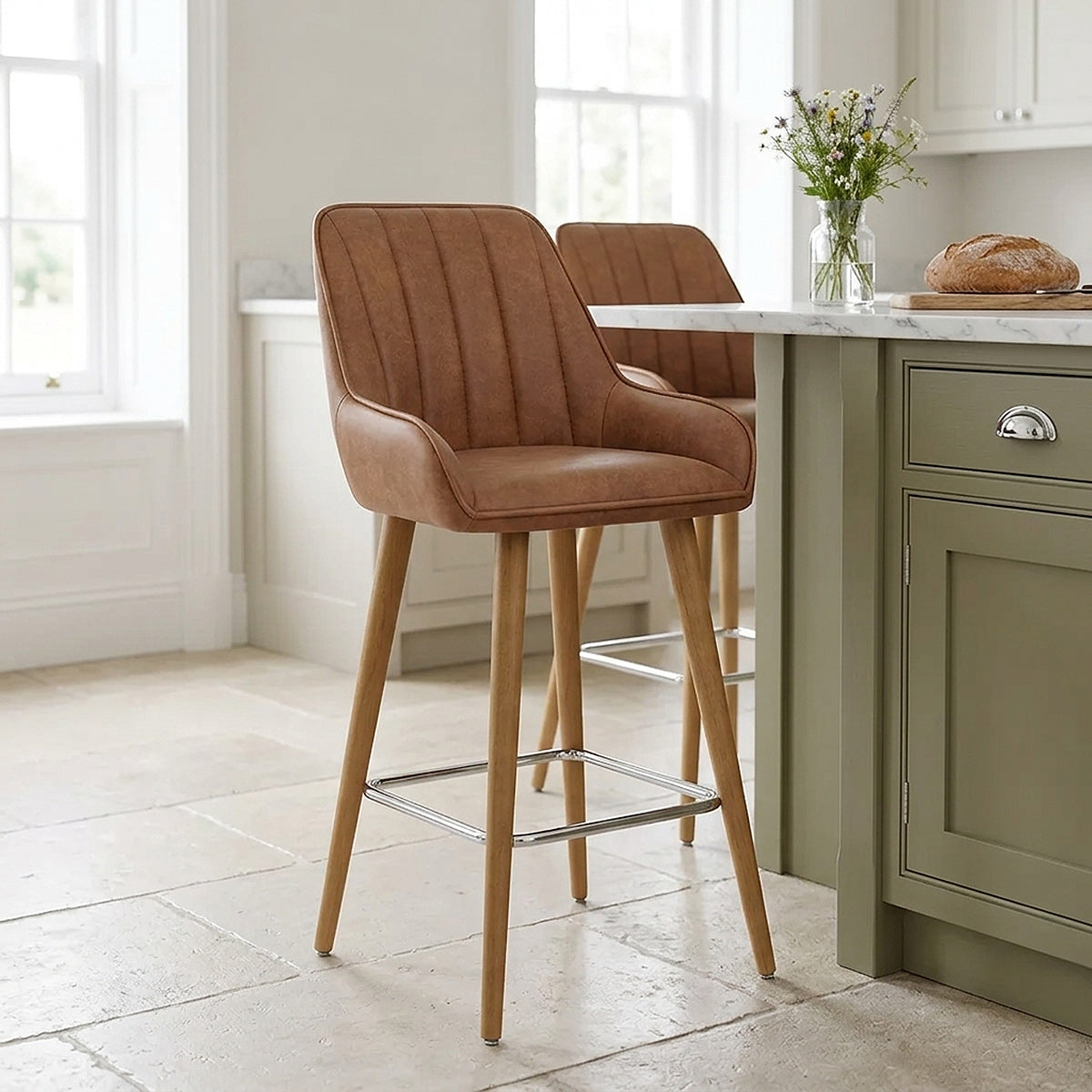 Tabouret de Bar Bois - Rosa Marron 