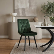 Chaise Métal Velours - Roxy Vert 