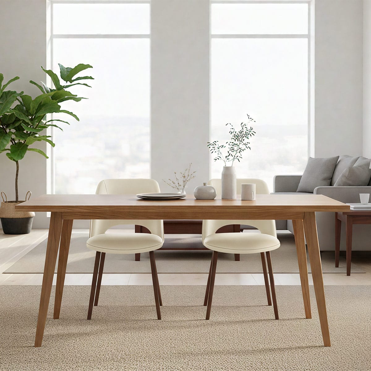 Chaise Cuir Véritable - Santo Crème