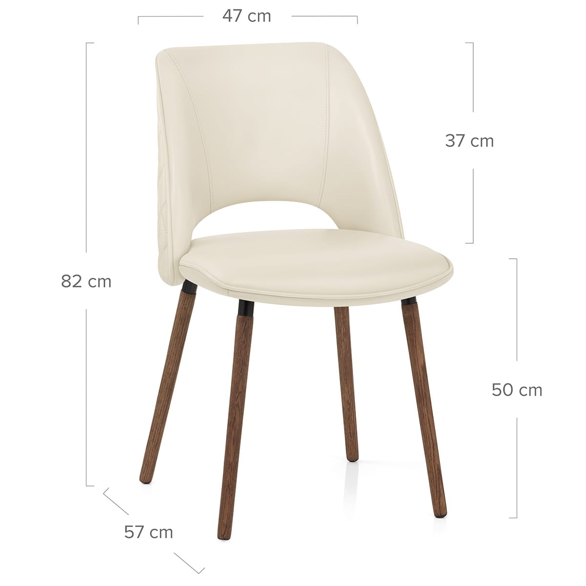 Chaise Cuir Véritable - Santo Crème