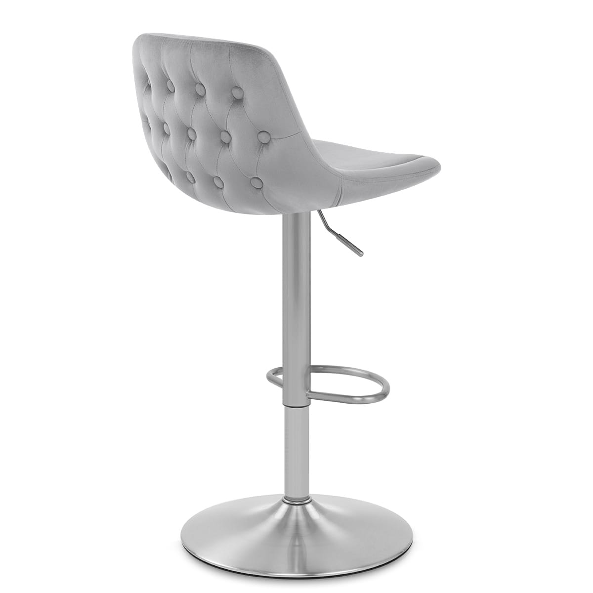 Scoop Brushed Stool Grey Velvet