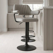 Tabouret de bar Cuir Véritable - Scout Gris 