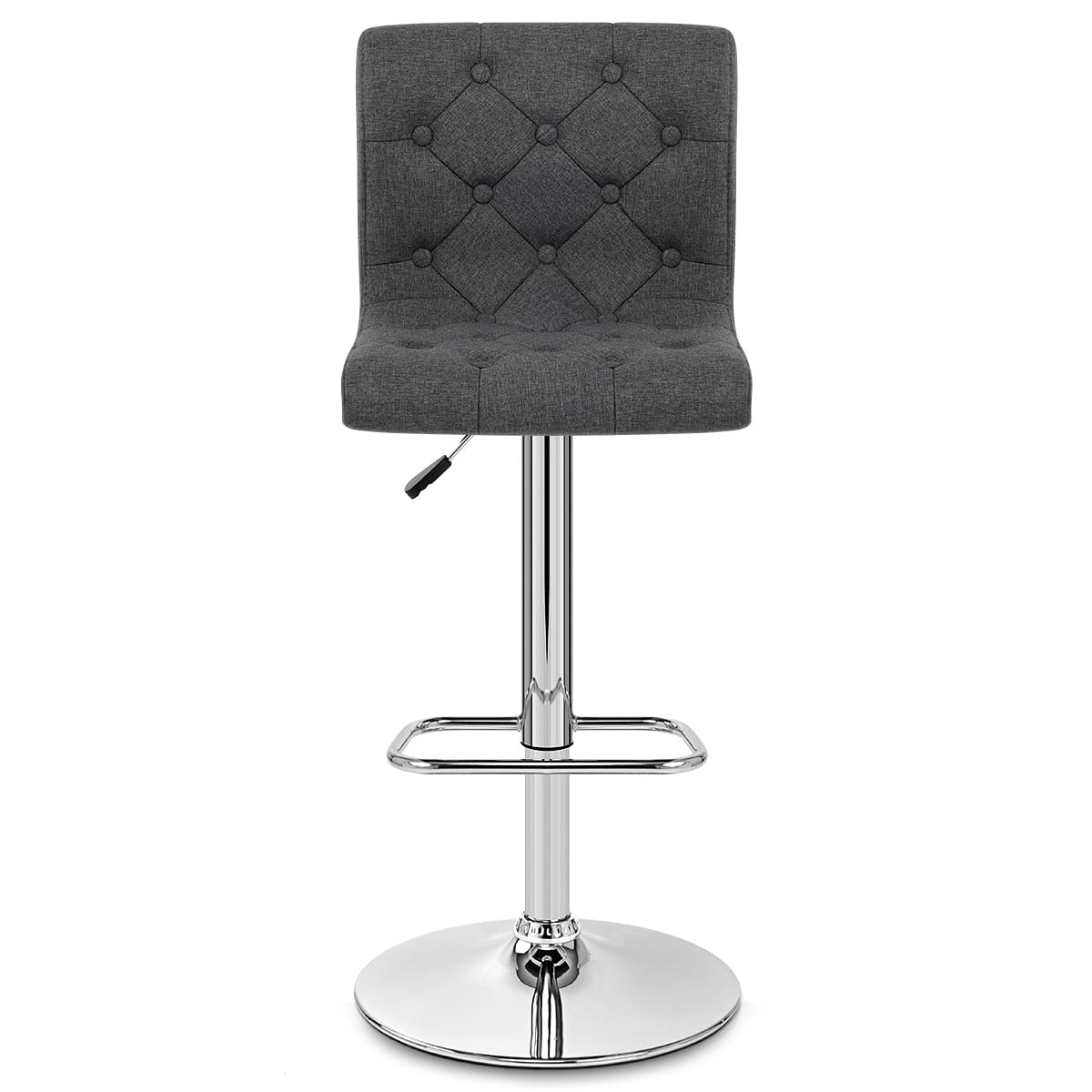 Chaise de Bar Chrome Tissu - Seattle Gris Foncé 