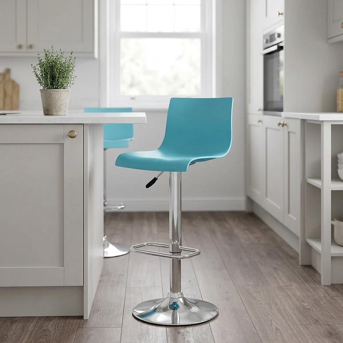Chaise de Bar ABS Chrome - Serena Bleu 