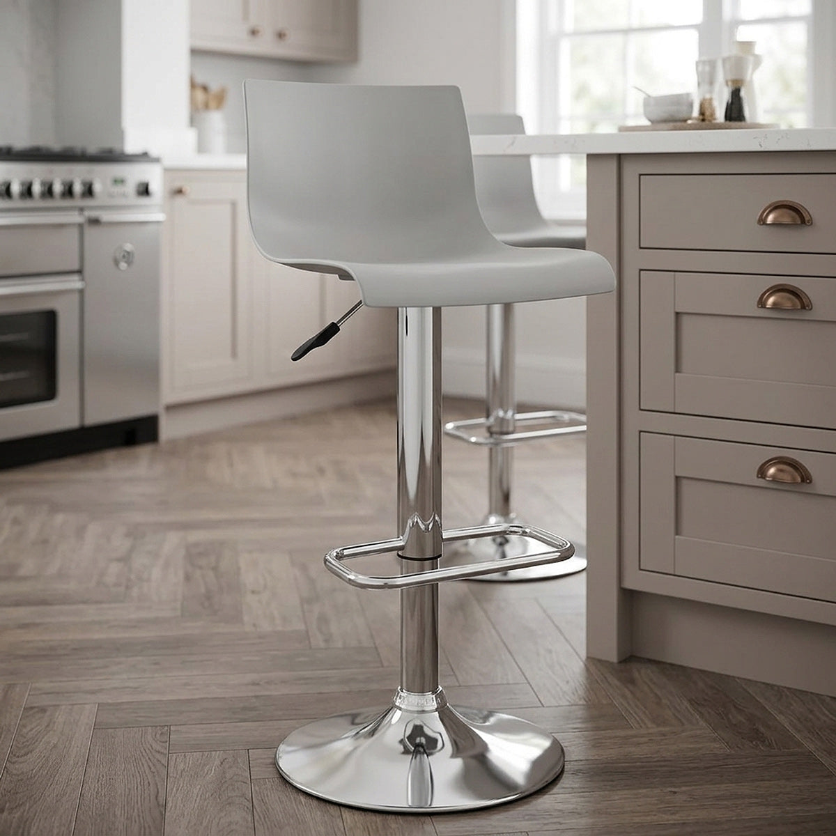 Chaise de Bar ABS Chrome - Serena Gris 