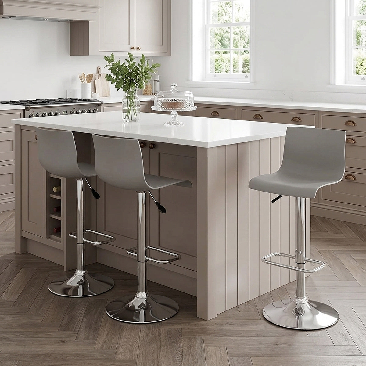 Chaise de Bar ABS Chrome - Serena Gris 