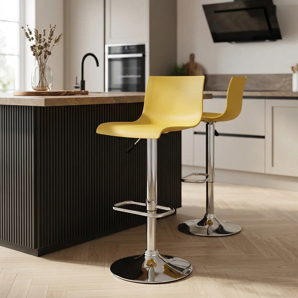 Chaise de Bar ABS Chrome - Serena Jaune 