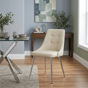 Chaise Faux Cuir - Shanghai Crème 
