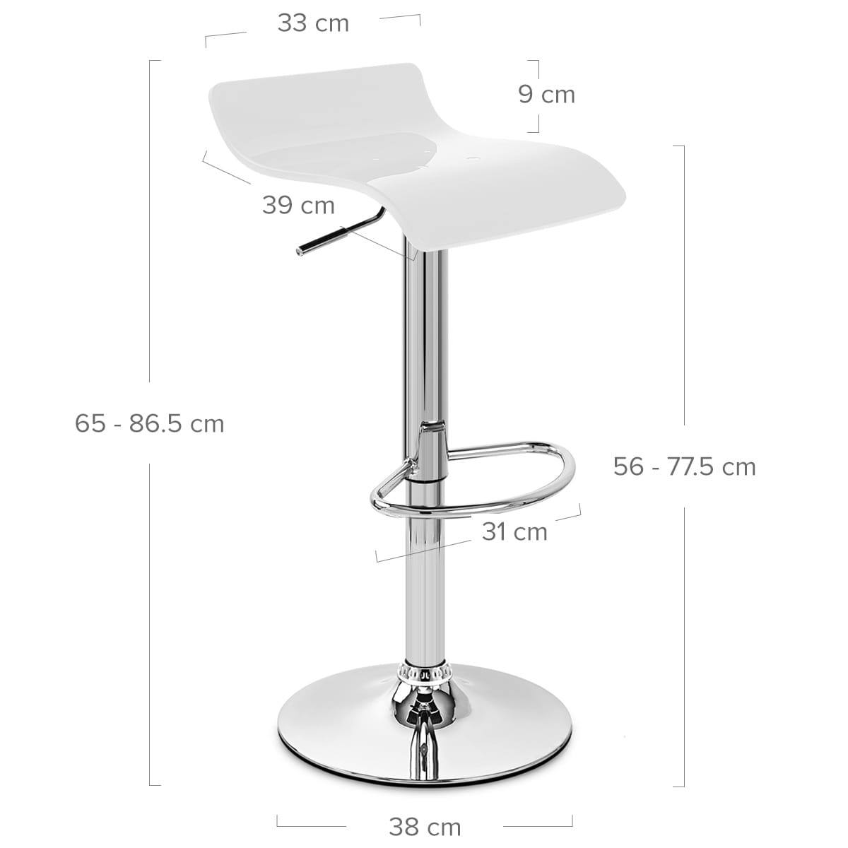 Shimmer Bar Stool White