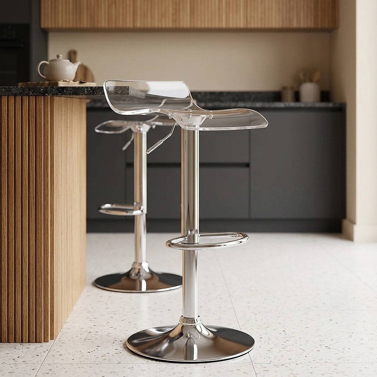 Tabouret Plastique - Shimmer Transparent 