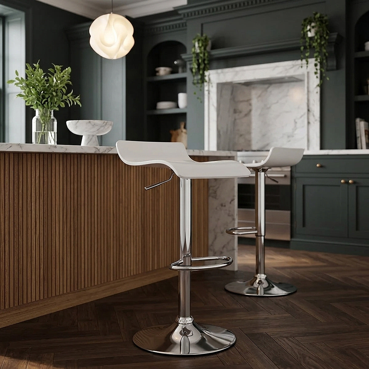 Tabouret Plastique - Shimmer Blanc 
