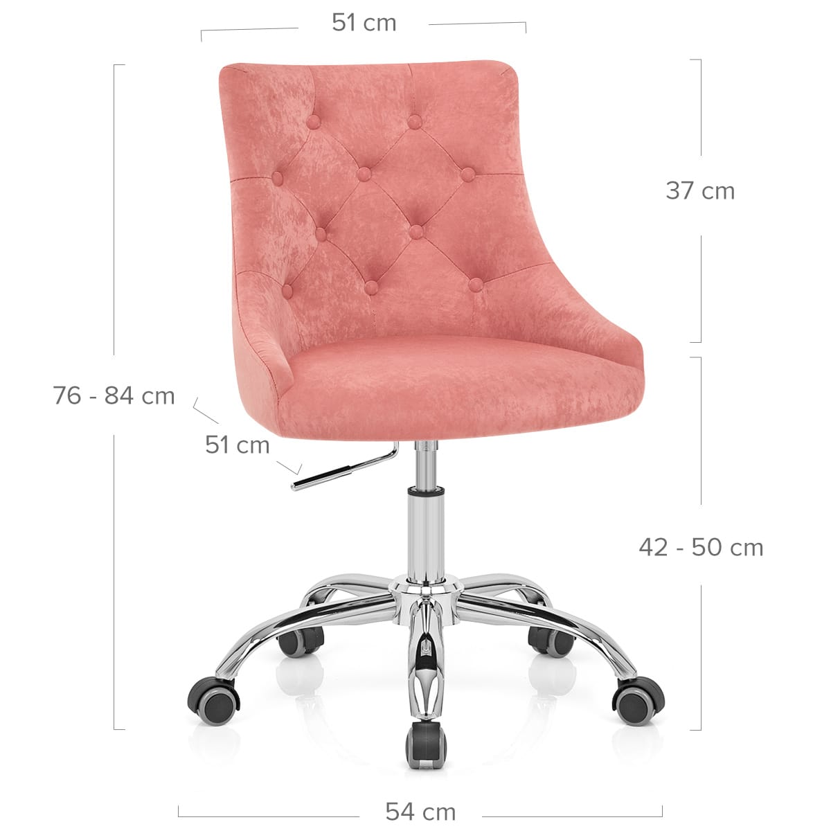 Sofia Office Chair Pink Velvet