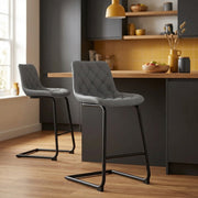 Tabouret de Bar Faux Cuir - Soho Gris 