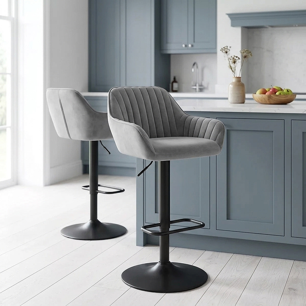 Tabouret Velours - Sol Gris 