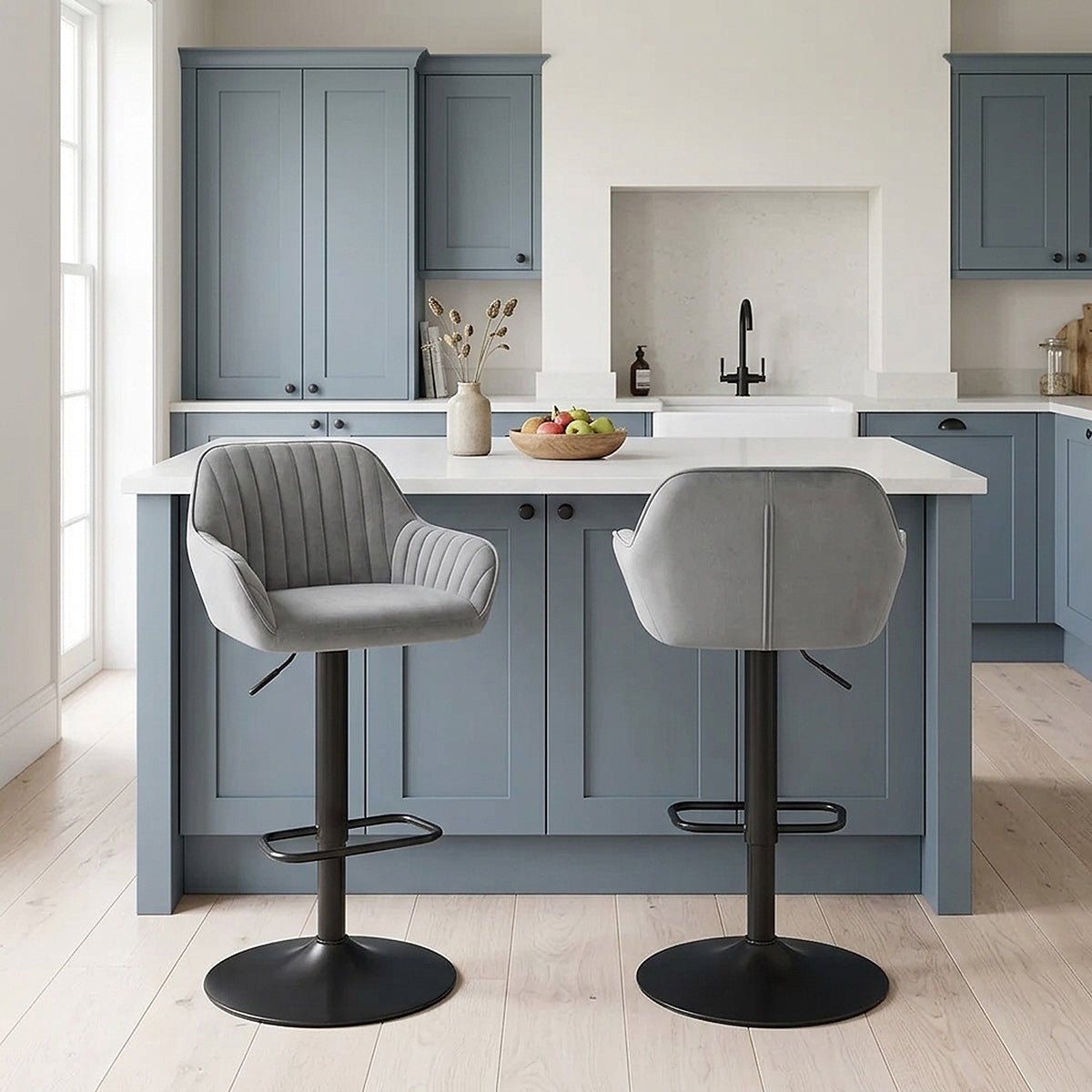 Tabouret Velours - Sol Gris 