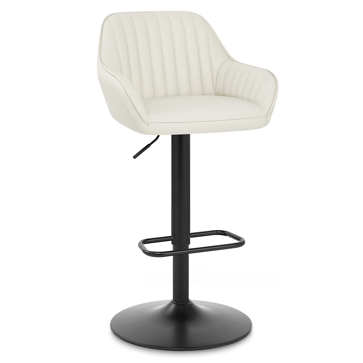 Tabouret Cuir Véritable - Sol Crème