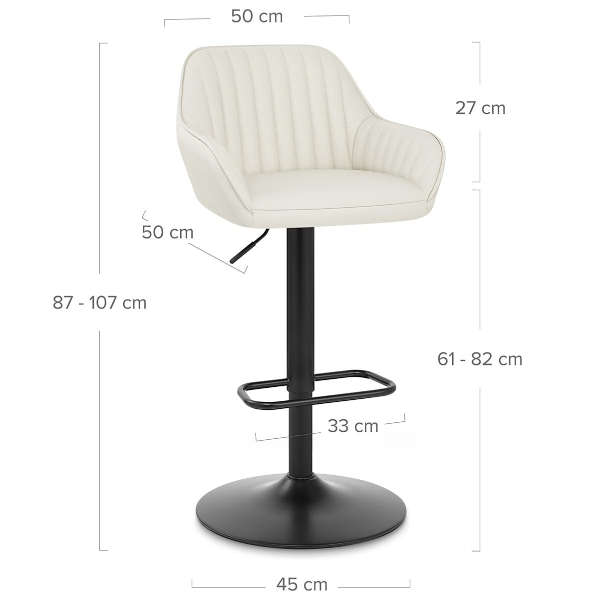 Tabouret Cuir Véritable - Sol Crème