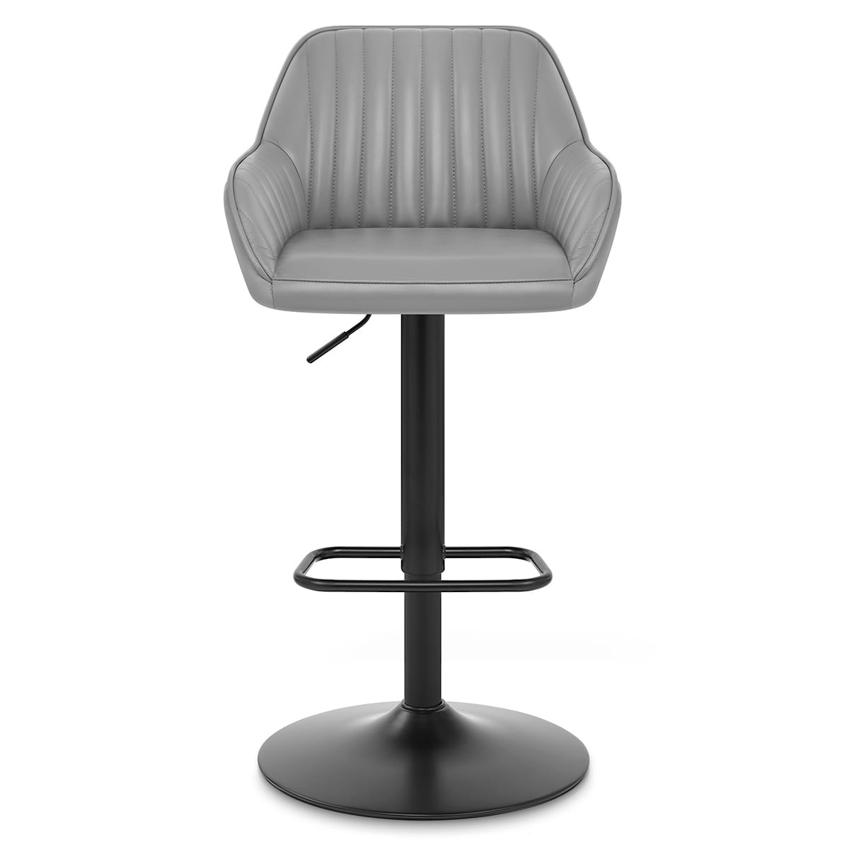 Tabouret Cuir Véritable - Sol Gris